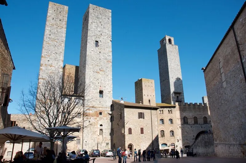 Parking area outside San Gimignano walls